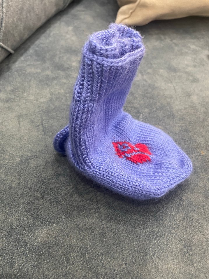 Mavi Nakışlı bebek patiği - Görsel 3