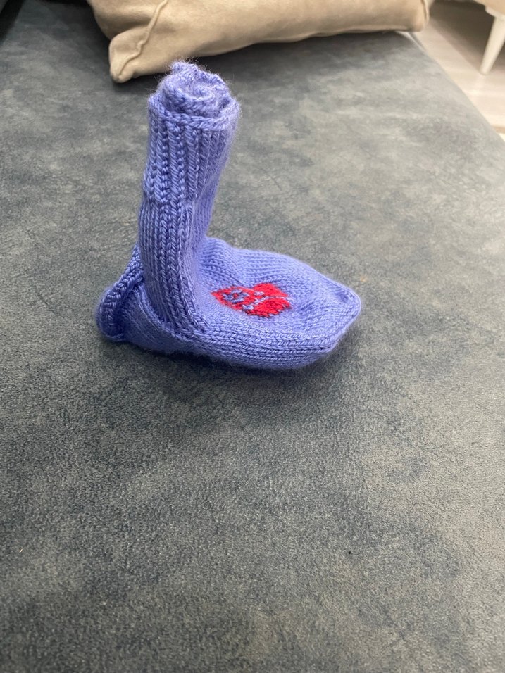 Mavi Nakışlı bebek patiği - Görsel 4