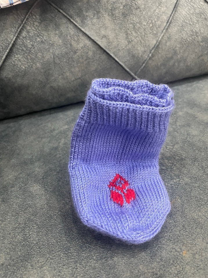 Mavi Nakışlı bebek patiği - Görsel 5