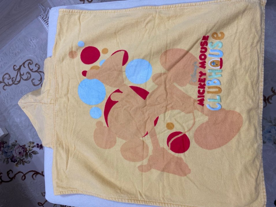 Sarı Baskılı Erkek Çocuk Bornozu - Görsel 2