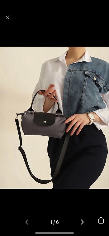 Beden gri Renk Longchamp Tiger Çanta