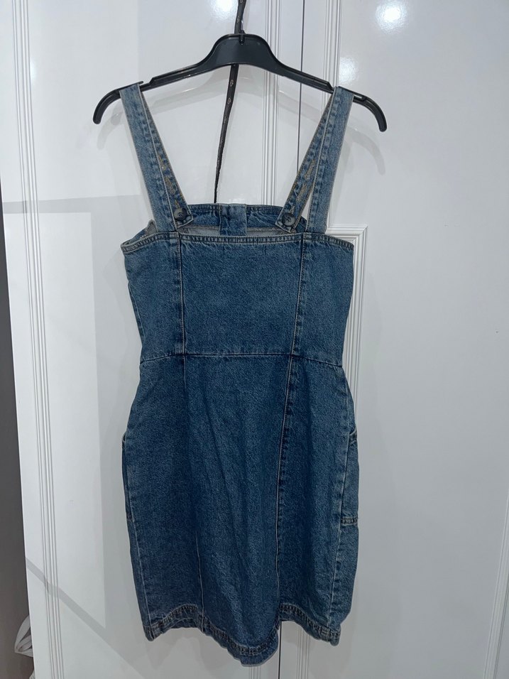 Kızlar için düğmeli kot tulum - Görsel 3