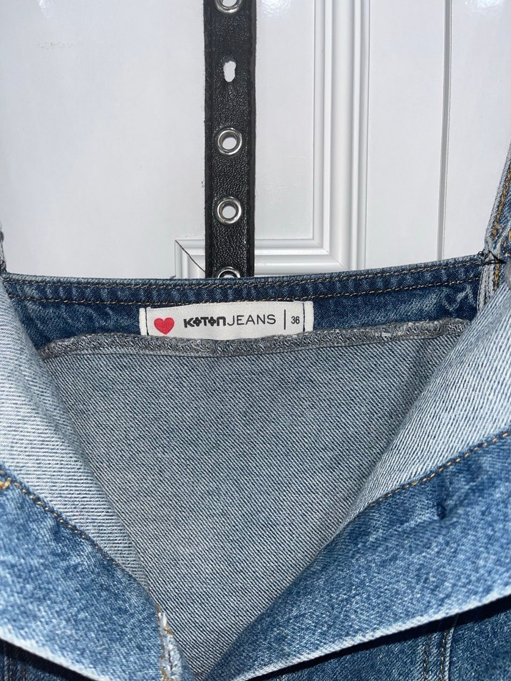 Kızlar için düğmeli kot tulum - Görsel 2