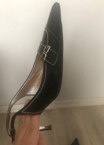 Dolce & Gabbana Dolce & Gabbana Siyah Deri Tokalı Stiletto Kadın Ayakkabı