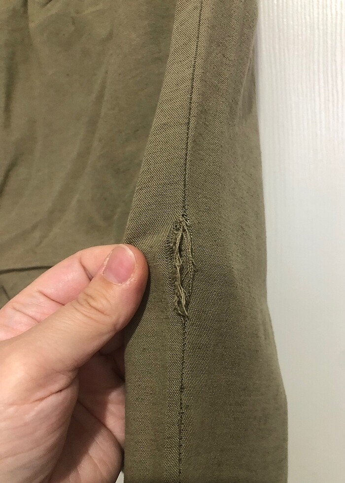 Keten Haki Yeşil Pantalon - Görsel 5