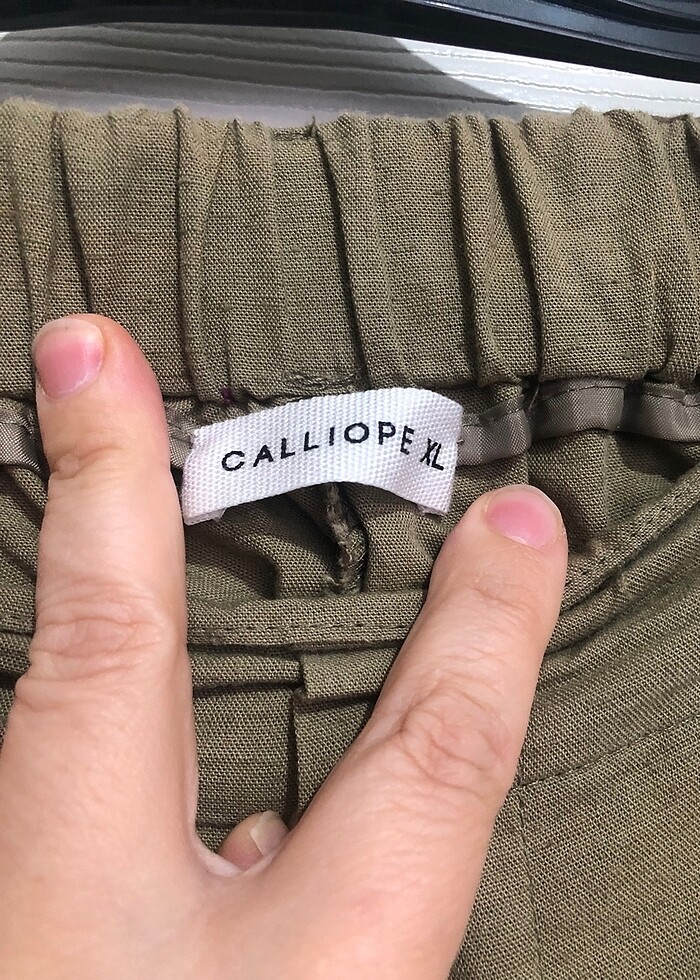 Keten Haki Yeşil Pantalon - Görsel 4