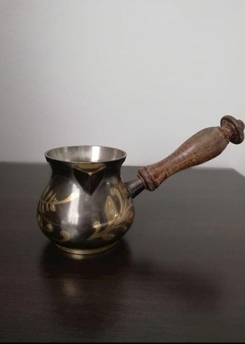 Diğer Kahverengi Ahşap Saplı Bakır Cezve