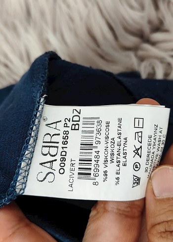 l Beden Mavi Kadın triko kapri Kollu Basic bluz
