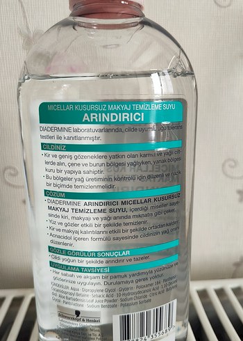 Beden Diadermine Arındırıcı Micellar Makyaj Temizleme Suyu