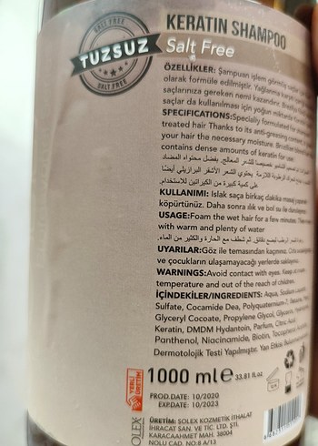Diğer Solex Keratin Canlandırıcı Şampuan