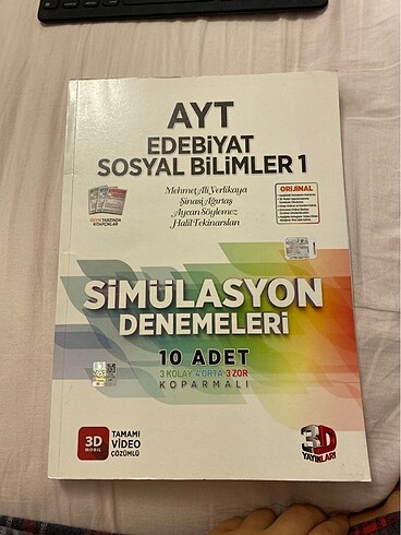 3D yayınları ayt edebiyat ve sos 1 denemeleri