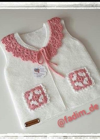 Kız Çocuk örgü Yelek istenilen renk ve Modelde sipariş Alınır - Görsel 2