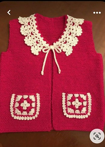 Kız Çocuk örgü Yelek istenilen renk ve Modelde sipariş Alınır - Görsel 4