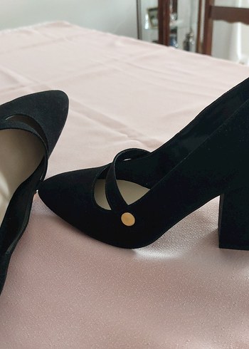 Siyah Tokalı Kadın Platform Topuklu - Görsel 5