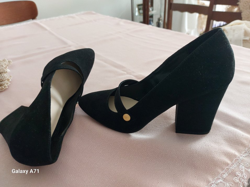 Siyah Tokalı Kadın Platform Topuklu - Görsel 5