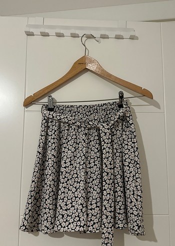 Bohem Pileli Mini Etek Pamuklu