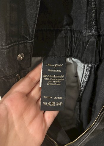 s Beden siyah Renk Kadın Siyah Denim Midi Tulum