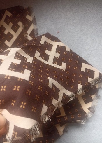 Kahverengi Vintage Kadın Şal - Görsel 2