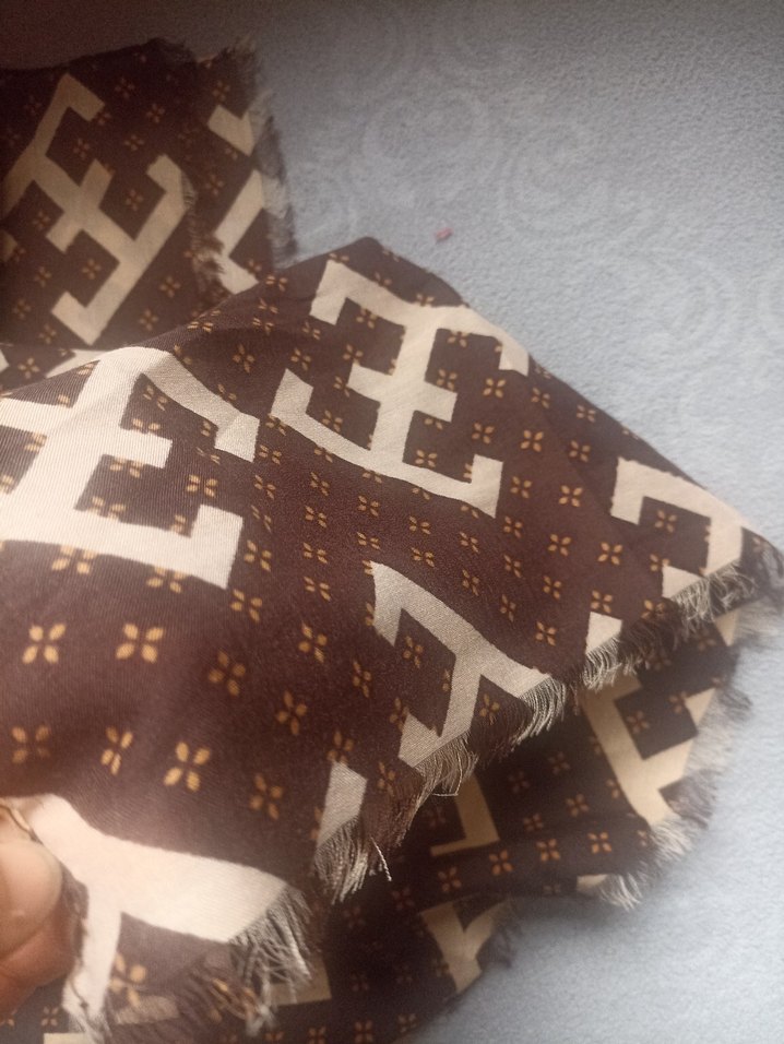 Kahverengi Vintage Kadın Şal - Görsel 2