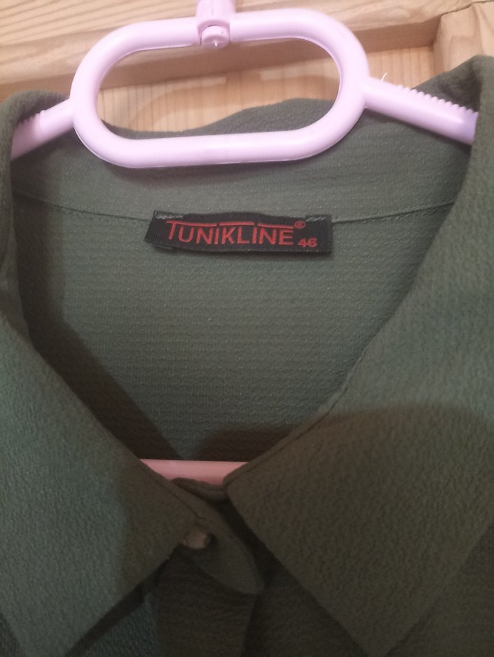 Kadın Koyu Haki Uzun Kollu Fırfırlı Tunik - Görsel 3