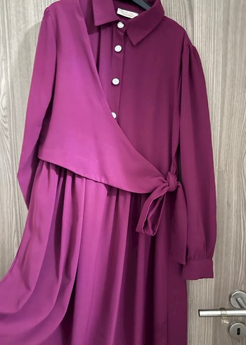 Mor Uzun Salaş Kadın Elbise - Görsel 2