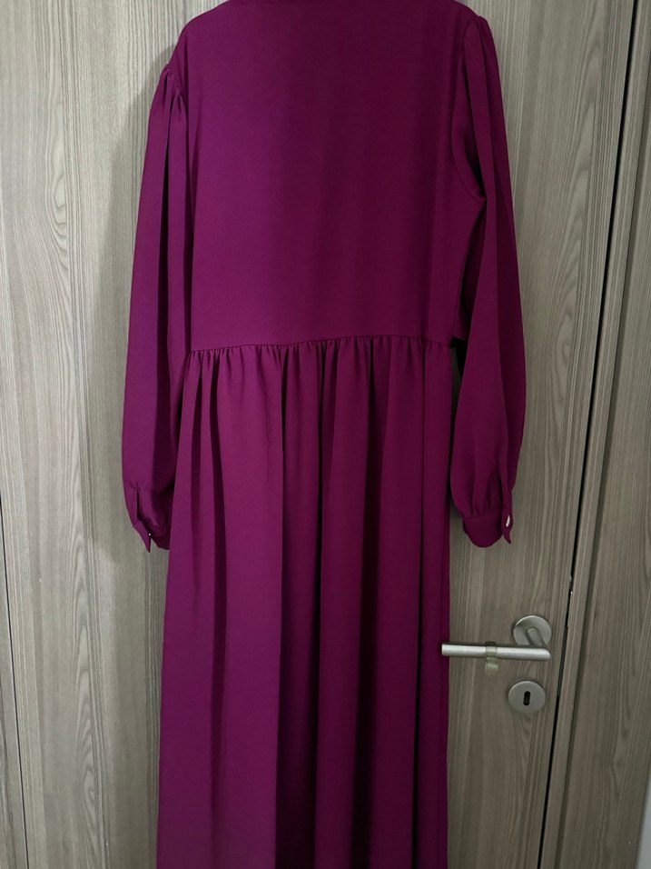Mor Uzun Salaş Kadın Elbise - Görsel 4