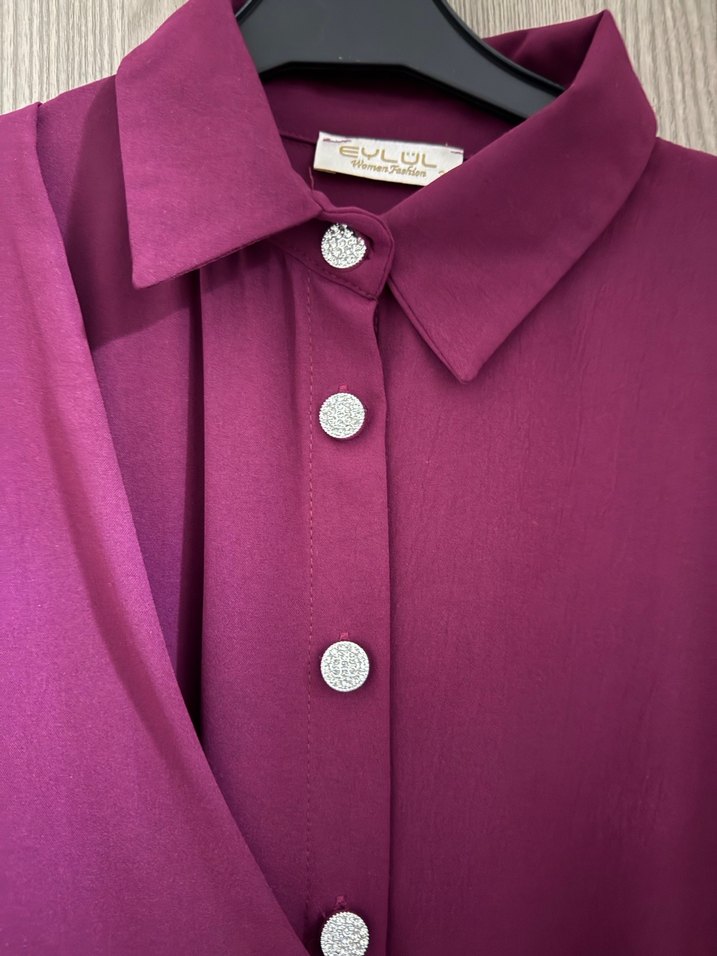 Mor Uzun Salaş Kadın Elbise - Görsel 3