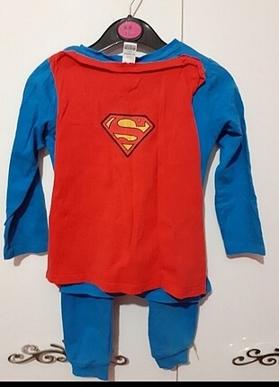 4 Yaş Beden mavi Renk Superman kostum