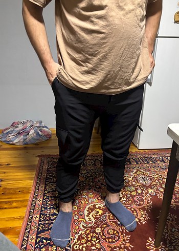 Erkek Siyah Rahat Kesim Günlük Pantolon
