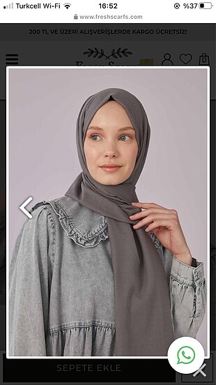 Fresh scarfs Çizgi dokuma füme şal