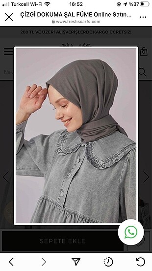 Beden Fresh scarfs Çizgi dokuma füme şal