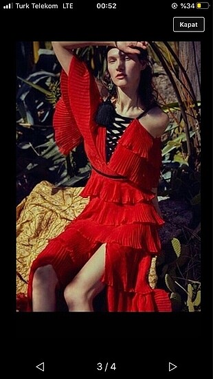 s Beden kırmızı Renk Raissa&Vanessa elbise