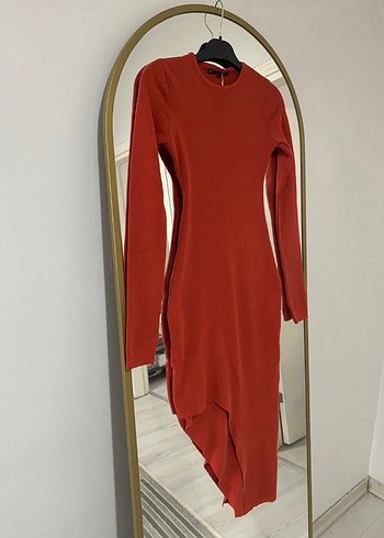 Asimetrik triko elbise - Görsel 7