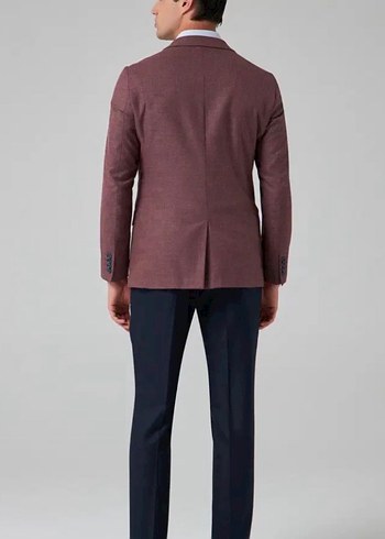 Bordo Düğmeli Erkek Ceket - Görsel 3