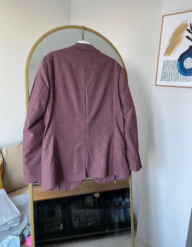 Bordo Düğmeli Erkek Ceket - Görsel 2