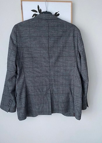 Gri Ekose Desenli Erkek Ceket - Görsel 6