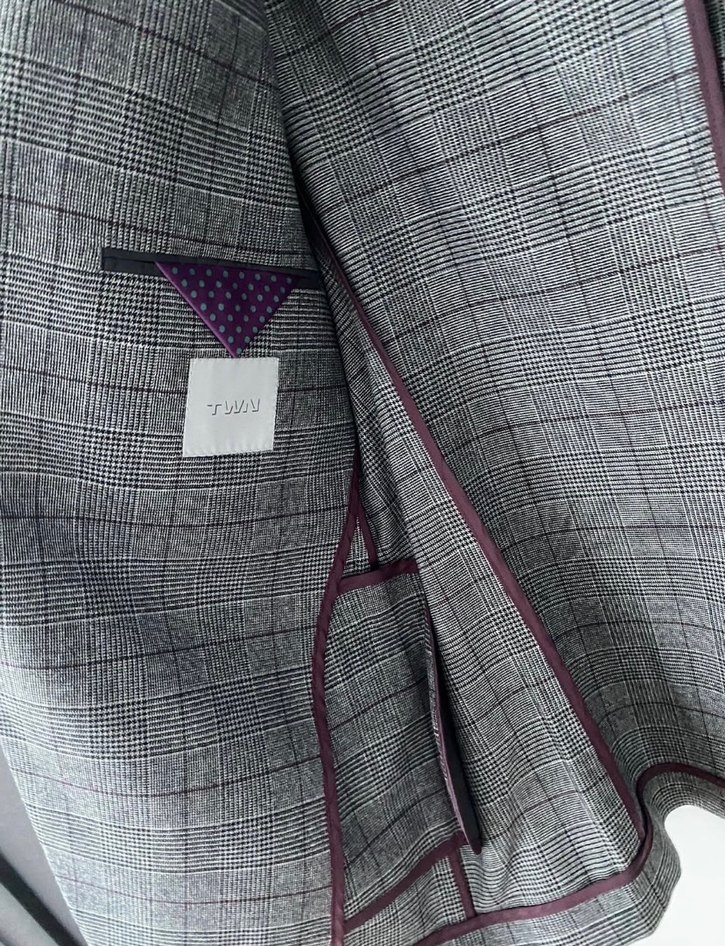 Gri Ekose Desenli Erkek Ceket - Görsel 3