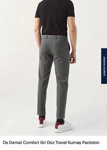 DS Damat Gri Regular Fit Erkek Pantolon - Görsel 3