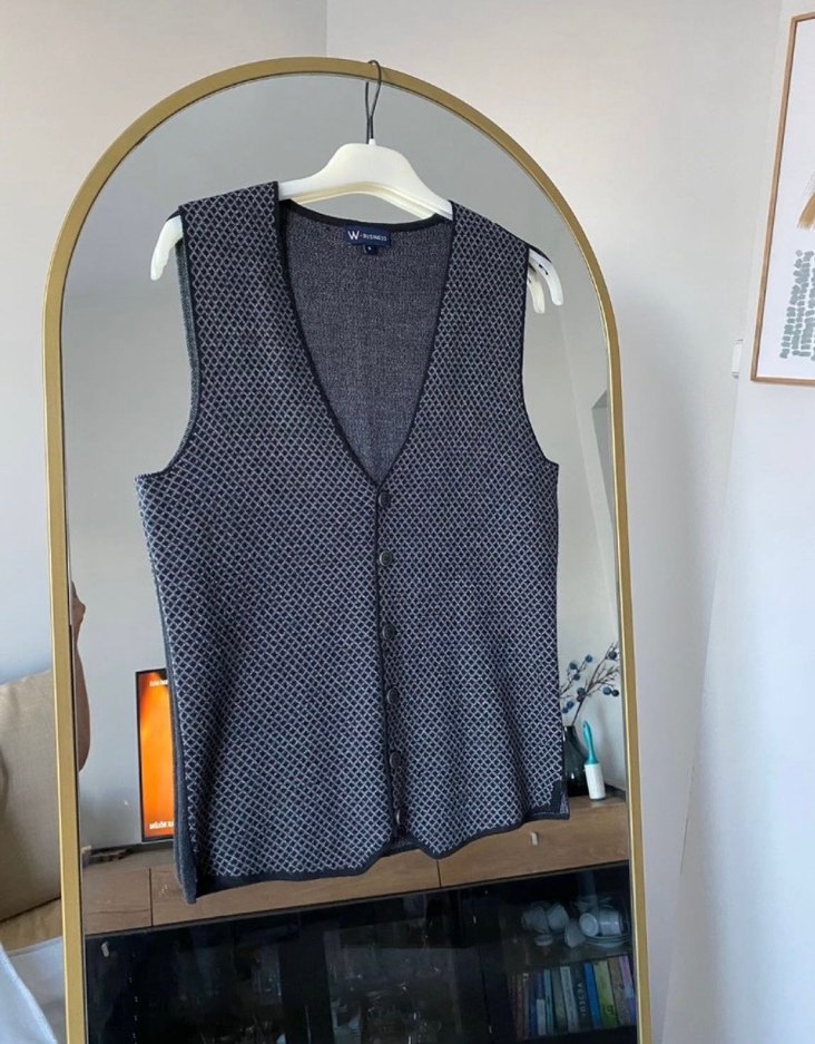 W collection Düğmeli Gri Erkek Yelek - Görsel 2