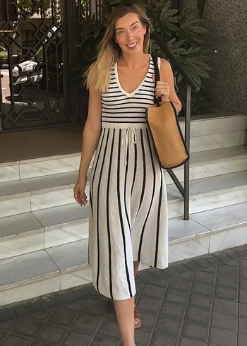 Zara havlu triko elbise - Görsel 7