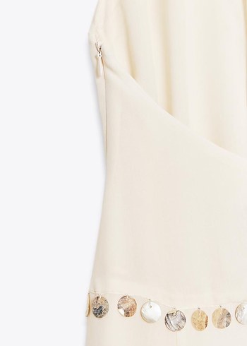 Zara halter yaka boncuklu elbise - Görsel 4