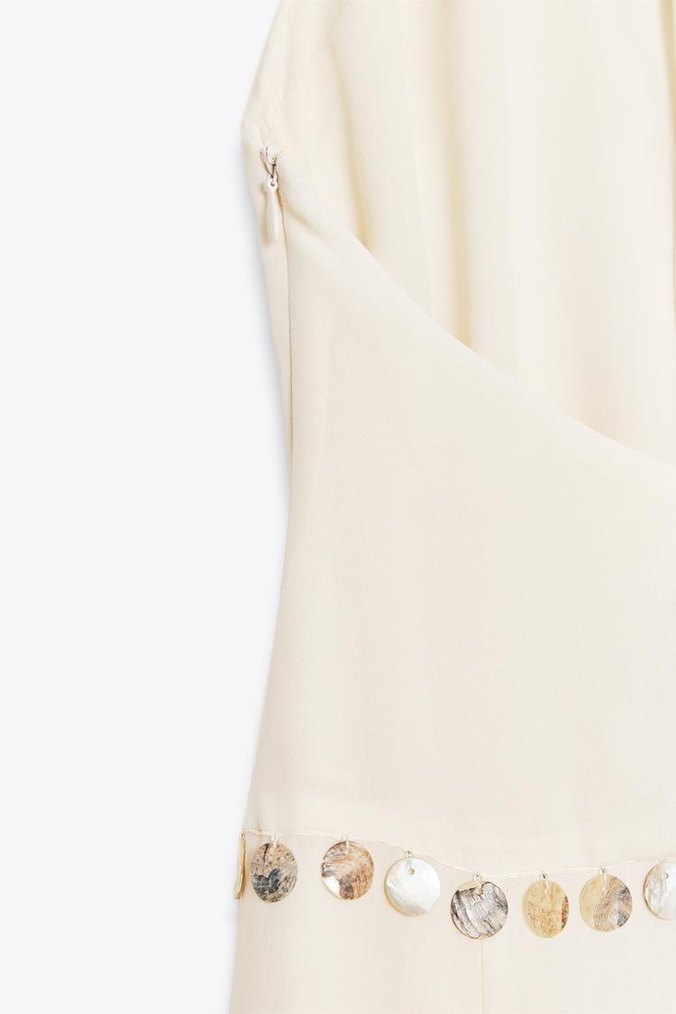 Zara halter yaka boncuklu elbise - Görsel 4