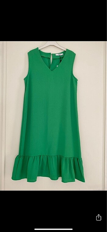 m Beden yeşil Renk V yaka elbise
