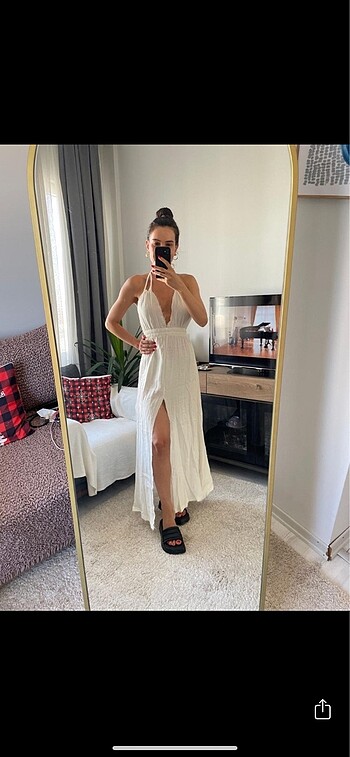 Zara Müslin bohem elbise