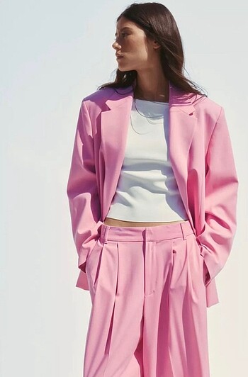 m Beden pembe Renk Zara oversize ceket