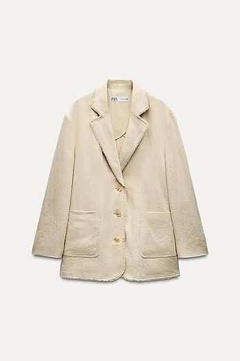 m Beden çeşitli Renk Zara oversize ham keten ceket