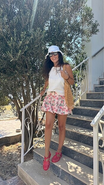 s Beden çeşitli Renk Çiçekli balon etek
