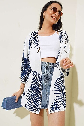 Yaptak desenli kimono - Görsel 2