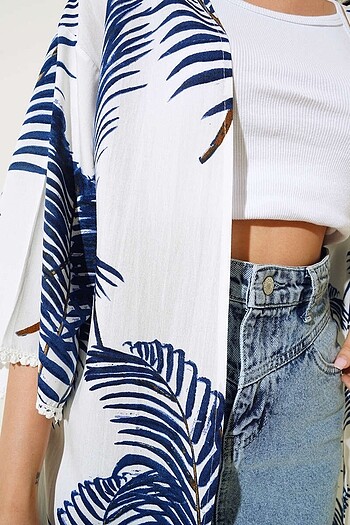 Yaptak desenli kimono - Görsel 4