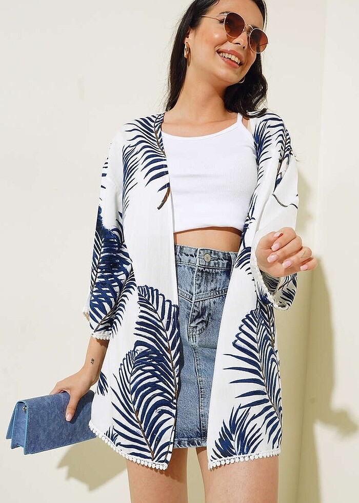 Yaptak desenli kimono - Görsel 2